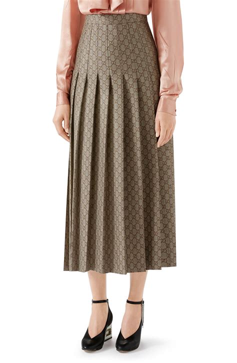 gucci gg canvas skirt|gucci pleated skirt.